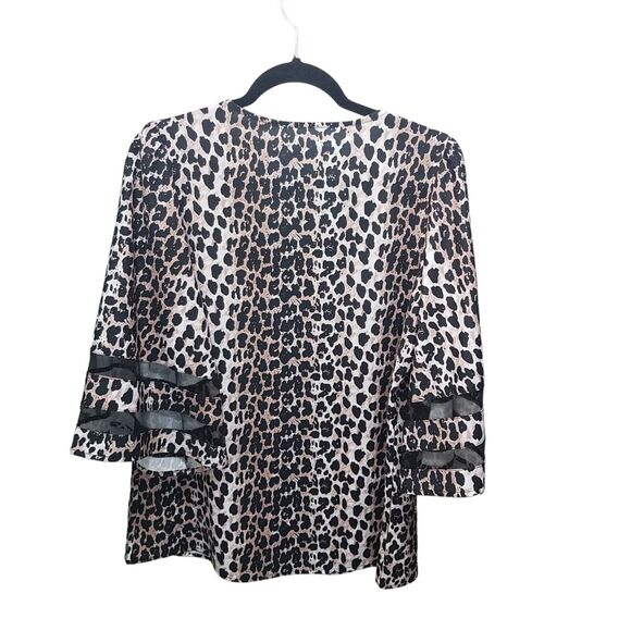 Womens Sz M Multicolor Animal Print 3/4 Sleeve Blouse - Picture 9 of 9